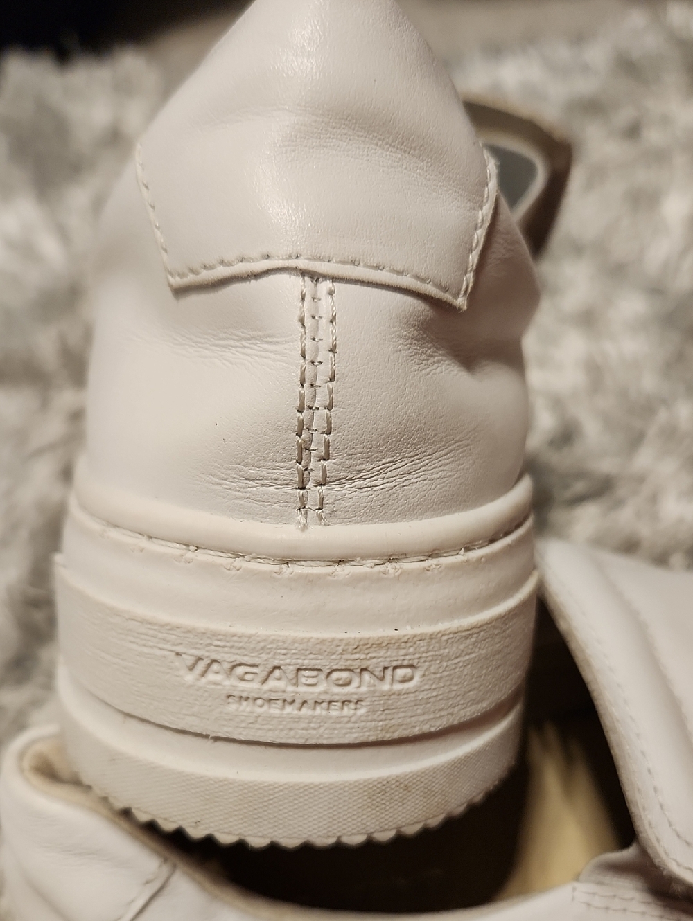 Vagabond Cream Leather Platform Sneaker